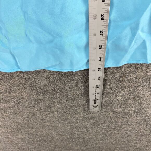 New Alfani Blouse Women 1X Plus Blue Striped Zipper 3/4 Sleeve Round Neck Casual - Picture 9 of 10